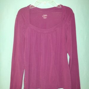 LOFT Women's Purple Long Sleeve Top